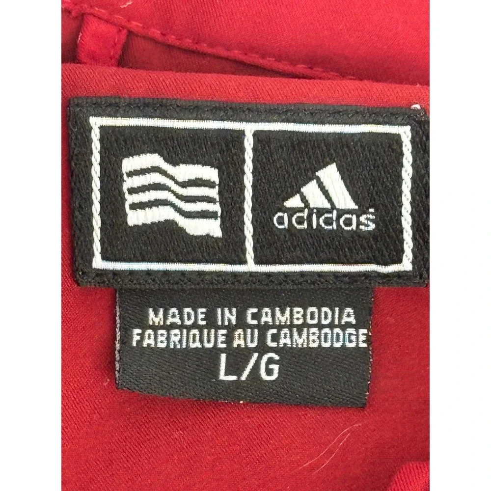 Adidas‎ ClimaProof Golf Windbreaker Pullover Red Short Slv Mens Sz L Quarter Zip
